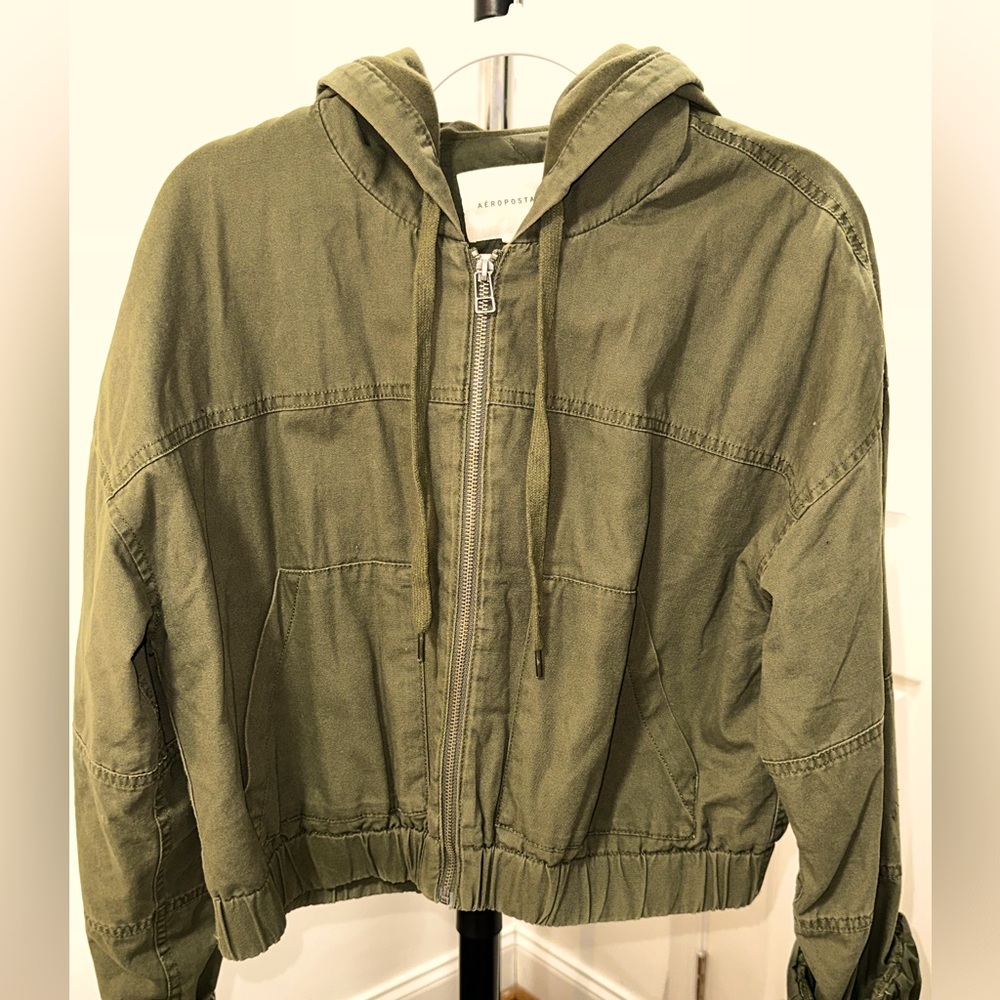 Green Denim crop jacket